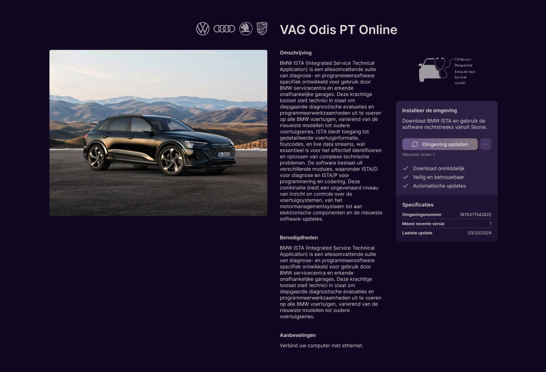 Seone dashboard